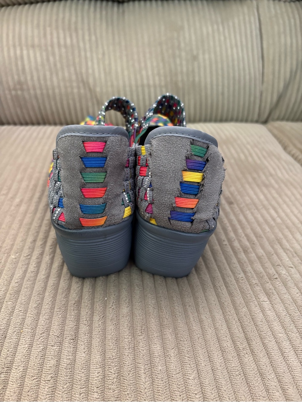St. John’s Bay Size 6.5 Women Wedge Rainbow Weave Slip On Shoes Karma Mary Jane - Picture 3 of 7